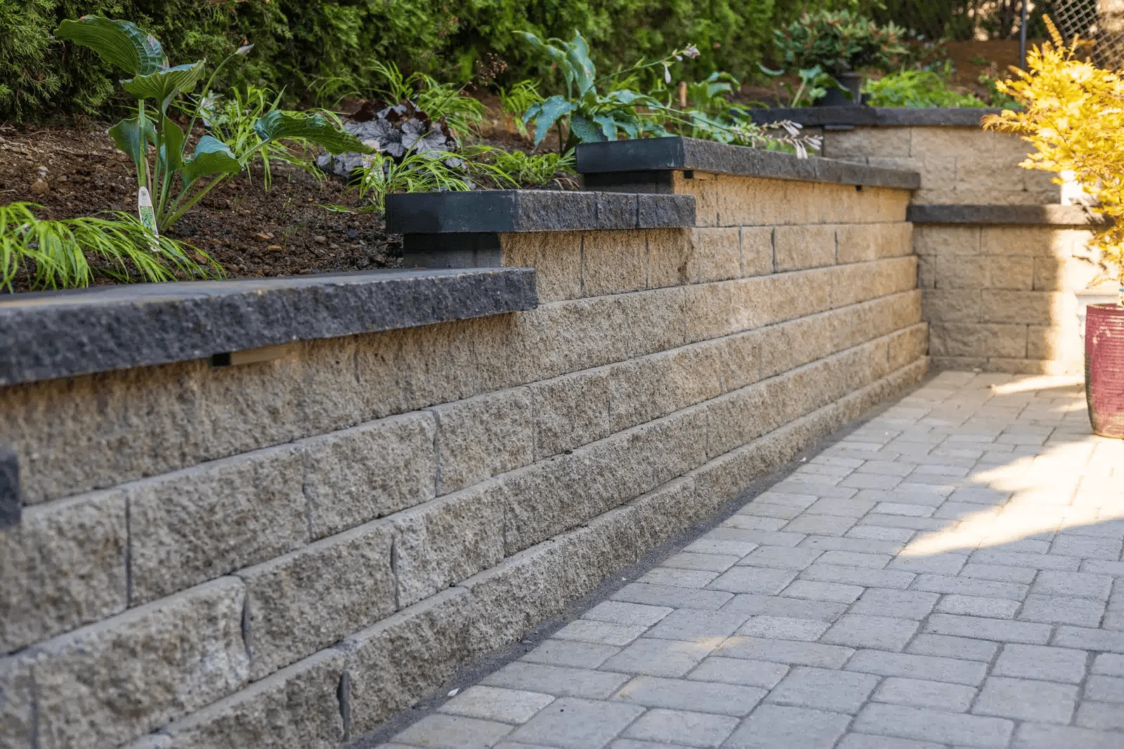 Block retaining wall in Houston